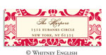 Whitney English Address Labels - Red Emily (Holiday) (615190)